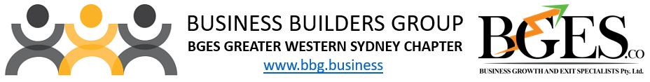 BBG - Business Builders Group Greater Western Sydney and BGES - Business Growth and Exit Specialists